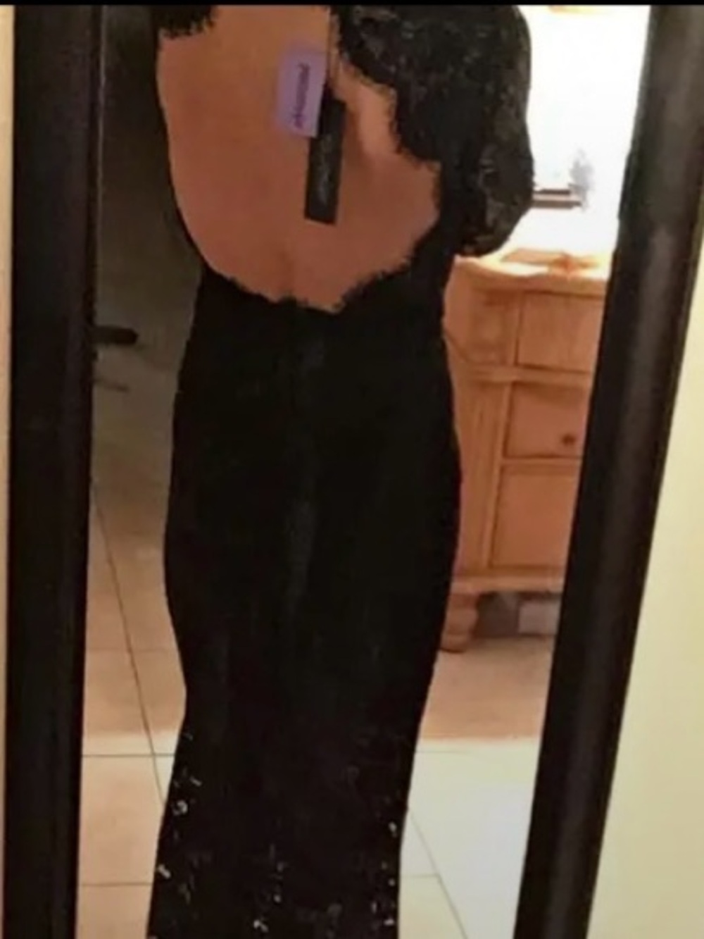 NWTRachel Zoe Black Lace Maxi Dress with Open Back